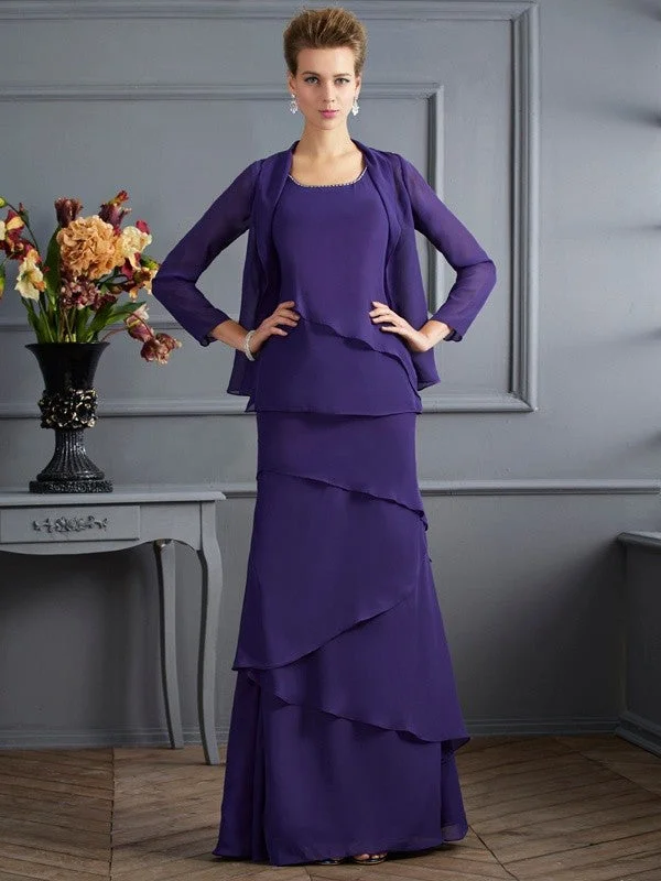 Sheath/Column Scoop Sleeveless Ruffles Long Chiffon Mother of the Bride Dresses TPP0007306 Sheath/Column Scoop Sleeveless Ruffles Long Chiffon Mother of the Bride Dresses TPP0007306