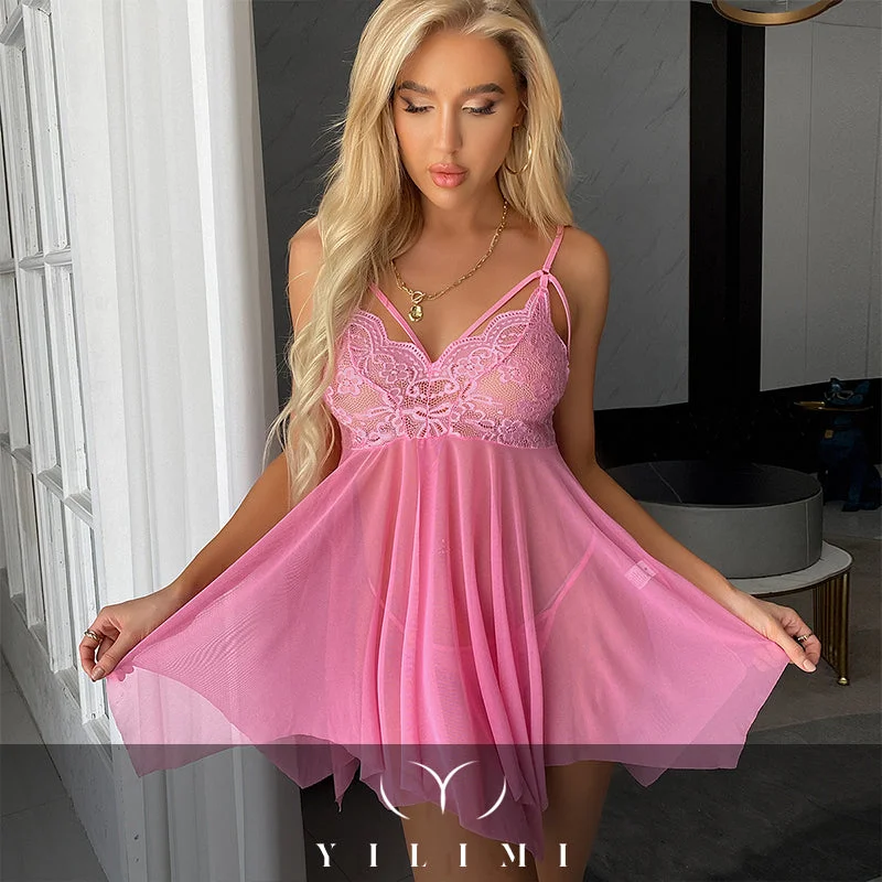 Wholesale valentines day sexy pajamas lace sexy women babydoll lingerie plus size Sleep dress Wholesale valentines day sexy pajamas lace sexy women babydoll lingerie plus size Sleep dress