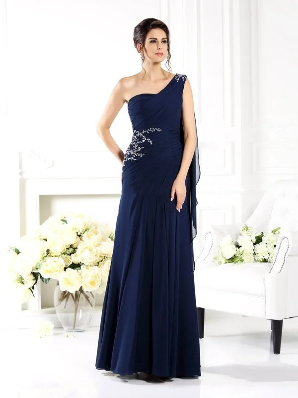 Sheath/Column One-Shoulder Sleeveless Long Chiffon Mother of the Bride Dresses TPP0007148 Sheath/Column One-Shoulder Sleeveless Long Chiffon Mother of the Bride Dresses TPP0007148