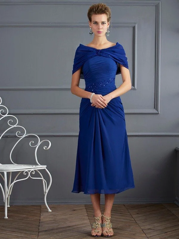 Sheath/Column Scoop Short Sleeves Beading Short Chiffon Mother of the Bride Dresses TPP0007266 Sheath/Column Scoop Short Sleeves Beading Short Chiffon Mother of the Bride Dresses TPP0007266