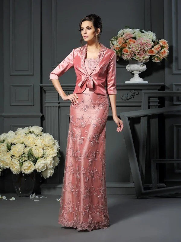 A-Line/Princess Straps Lace Sleeveless Long Taffeta Mother of the Bride Dresses TPP0007329 A-Line/Princess Straps Lace Sleeveless Long Taffeta Mother of the Bride Dresses TPP0007329