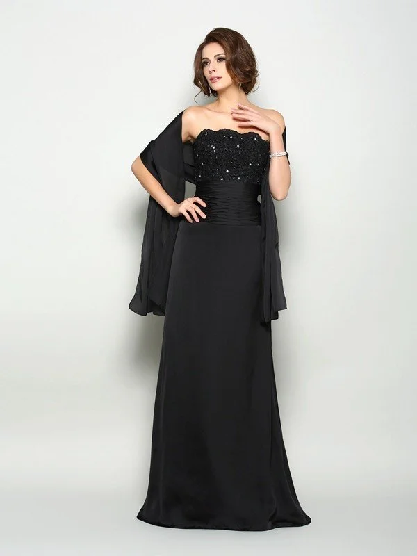 A-Line/Princess Strapless Beading Sleeveless Long Chiffon Mother of the Bride Dresses TPP0007341 A-Line/Princess Strapless Beading Sleeveless Long Chiffon Mother of the Bride Dresses TPP0007341