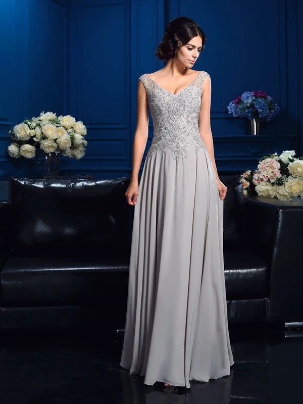 A-Line/Princess V-neck Beading Sleeveless Long Chiffon Mother of the Bride Dresses TPP0007073 A-Line/Princess V-neck Beading Sleeveless Long Chiffon Mother of the Bride Dresses TPP0007073