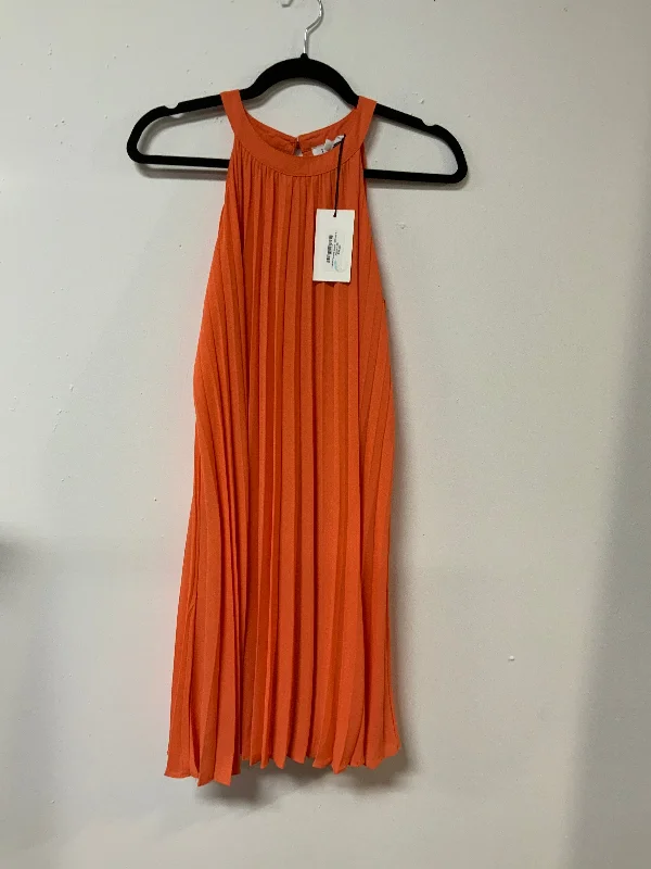 THML (XS) Orange Pleated dress NWT