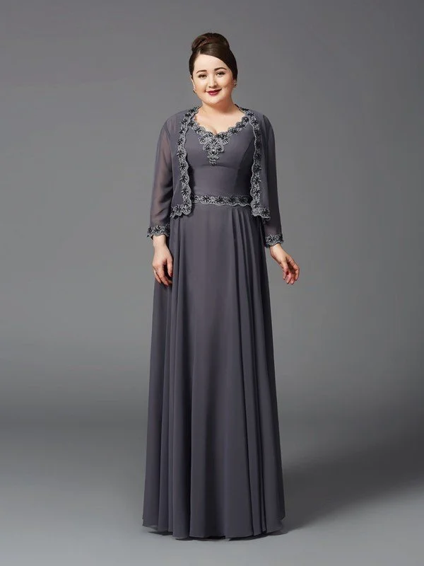 A-Line/Princess Straps Lace Sleeveless Long Chiffon Mother of the Bride Dresses TPP0007323 A-Line/Princess Straps Lace Sleeveless Long Chiffon Mother of the Bride Dresses TPP0007323