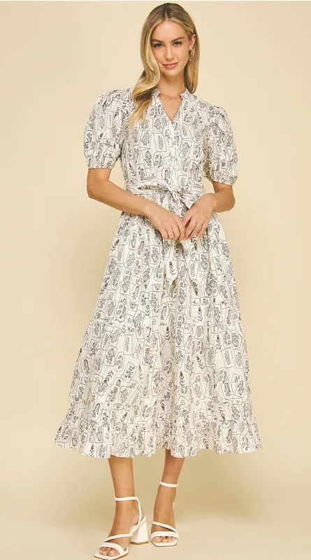 Brown Pattern Dress