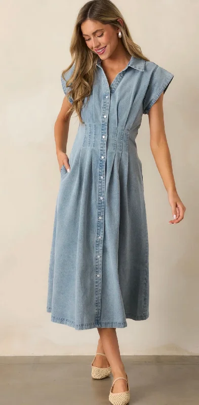 Blue Denim Long Dress