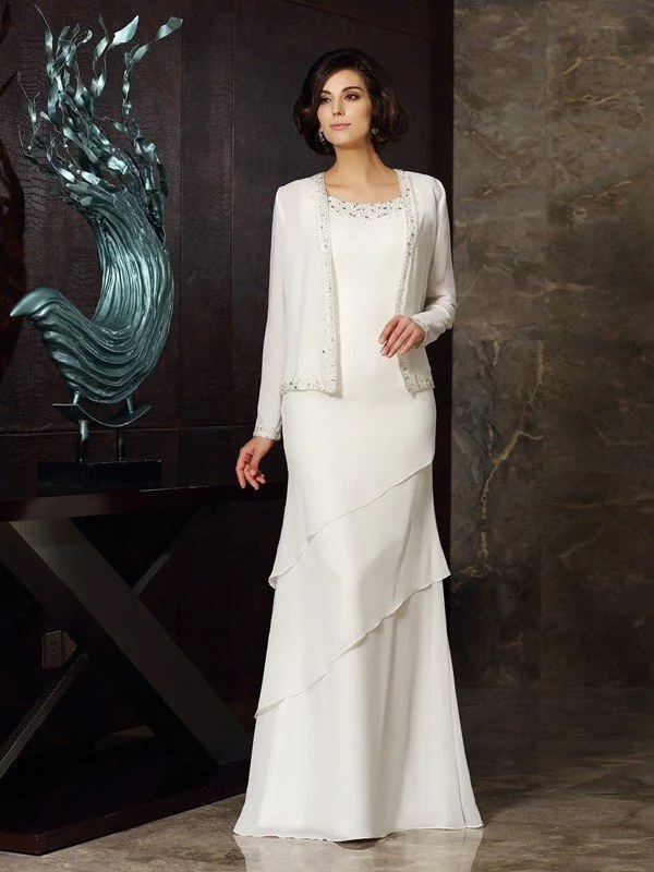 Sheath/Column Scoop Beading Sleeveless Long Chiffon Mother of the Bride Dresses TPP0007139 Sheath/Column Scoop Beading Sleeveless Long Chiffon Mother of the Bride Dresses TPP0007139