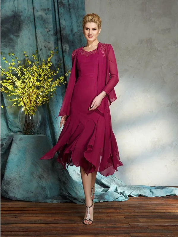 A-Line/Princess Scoop Applique Sleeveless Short Chiffon Mother of the Bride Dresses TPP0007296 A-Line/Princess Scoop Applique Sleeveless Short Chiffon Mother of the Bride Dresses TPP0007296