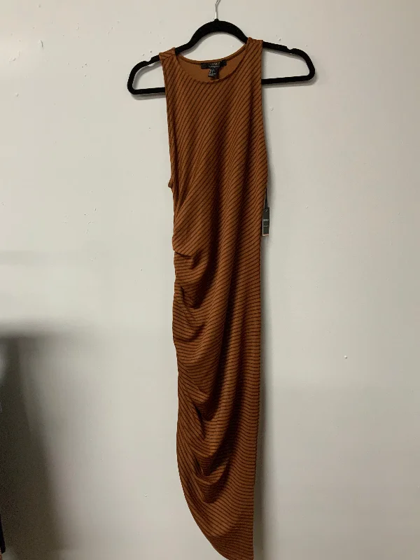 Forever 21 (L) brown & black stripe dress NWT
