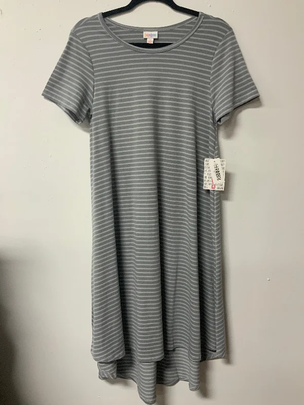 LuLaRoe (S) grey striped dress dress NWT
