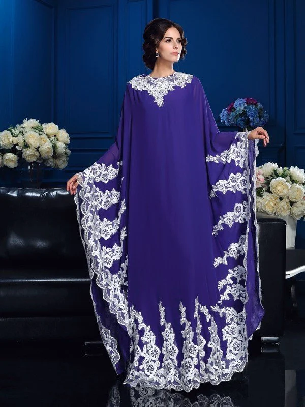 A-Line/Princess Scoop Applique Long Sleeves Long Chiffon Mother of the Bride Dresses TPP0007106 A-Line/Princess Scoop Applique Long Sleeves Long Chiffon Mother of the Bride Dresses TPP0007106