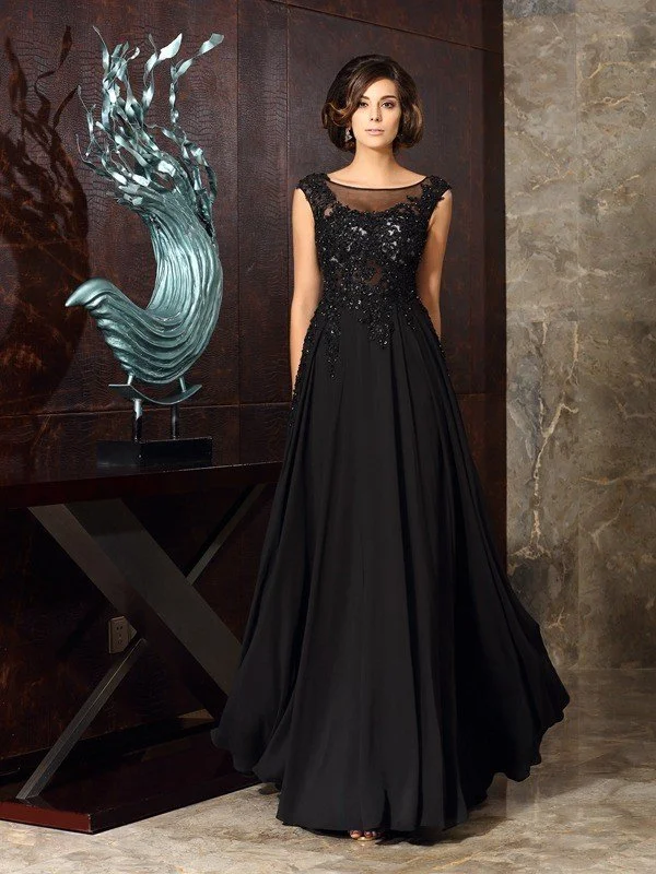 A-Line/Princess Scoop Applique Sleeveless Long Chiffon Mother of the Bride Dresses TPP0007066 A-Line/Princess Scoop Applique Sleeveless Long Chiffon Mother of the Bride Dresses TPP0007066
