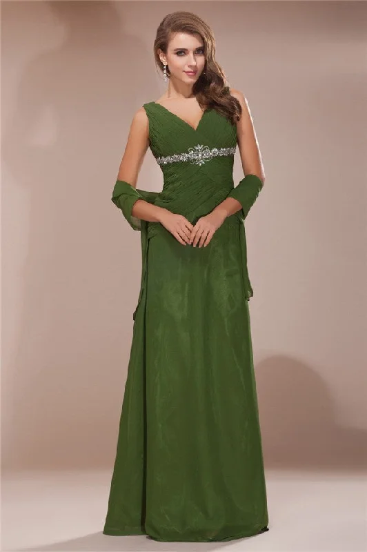 Sheath/Column V-neck Sleeveless Beading Long Chiffon Mother of the Bride Dresses TPP0007335 Sheath/Column V-neck Sleeveless Beading Long Chiffon Mother of the Bride Dresses TPP0007335