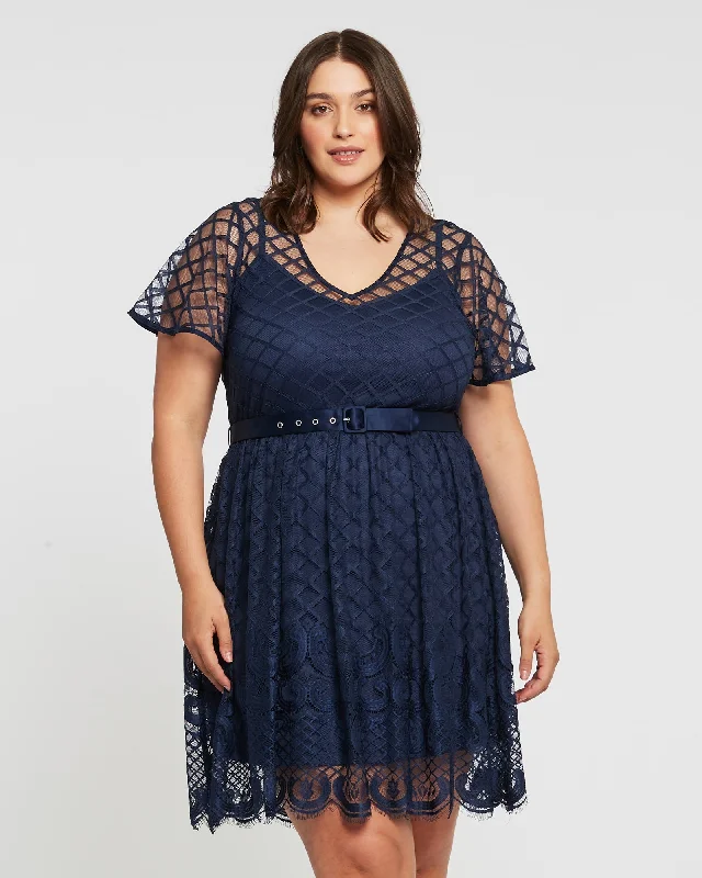 Catalina Lace Dress | Navy