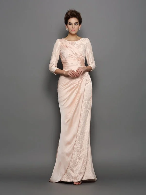Trumpet/Mermaid Bateau Lace 3/4 Sleeves Long Chiffon Mother of the Bride Dresses TPP0007124 Trumpet/Mermaid Bateau Lace 3/4 Sleeves Long Chiffon Mother of the Bride Dresses TPP0007124