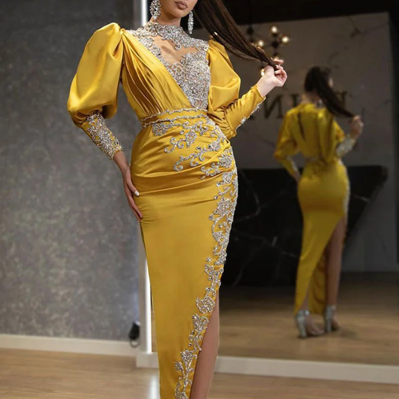 S4141F    2022 New High Quality   sexy see-through  plus size evening dresses
