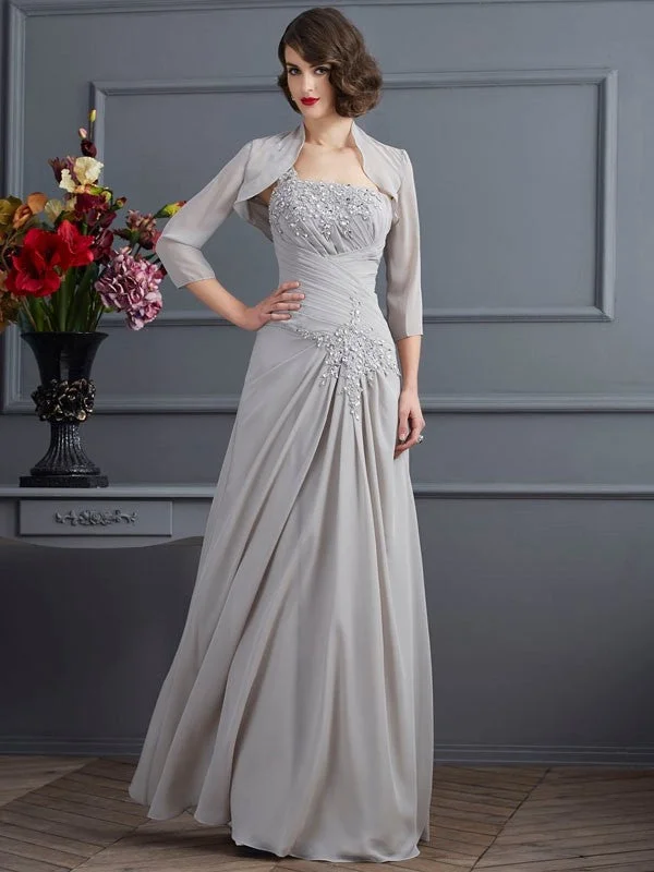 A-Line/Princess One-Shoulder Sleeveless Beading Long Chiffon Mother of the Bride Dresses TPP0007167 A-Line/Princess One-Shoulder Sleeveless Beading Long Chiffon Mother of the Bride Dresses TPP0007167