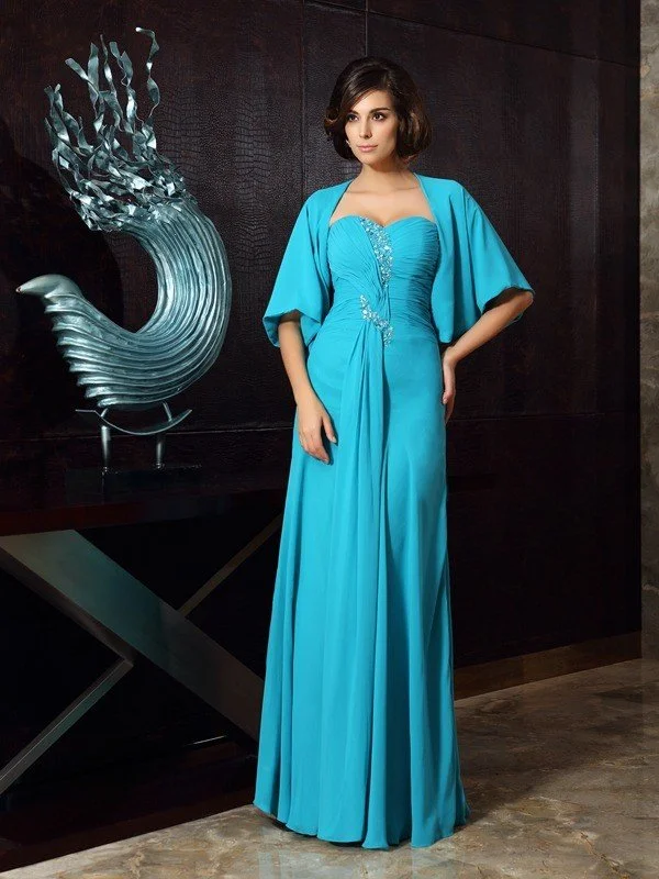 Sheath/Column Sweetheart Beading Sleeveless Long Chiffon Mother of the Bride Dresses TPP0007342 Sheath/Column Sweetheart Beading Sleeveless Long Chiffon Mother of the Bride Dresses TPP0007342