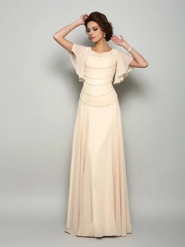 A-Line/Princess Square Beading Short Sleeves Long Chiffon Mother of the Bride Dresses TPP0007105 A-Line/Princess Square Beading Short Sleeves Long Chiffon Mother of the Bride Dresses TPP0007105