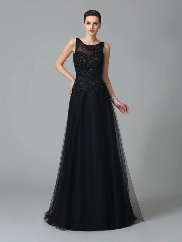 A-Line/Princess Straps Beading Sleeveless Long Net Mother of the Bride Dresses TPP0007280 A-Line/Princess Straps Beading Sleeveless Long Net Mother of the Bride Dresses TPP0007280