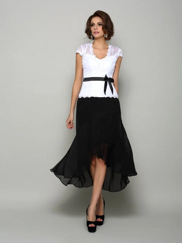 A-Line/Princess V-neck Sash/Ribbon/Belt Sleeveless High Low Chiffon Mother of the Bride Dresses TPP0007234 A-Line/Princess V-neck Sash/Ribbon/Belt Sleeveless High Low Chiffon Mother of the Bride Dresses TPP0007234