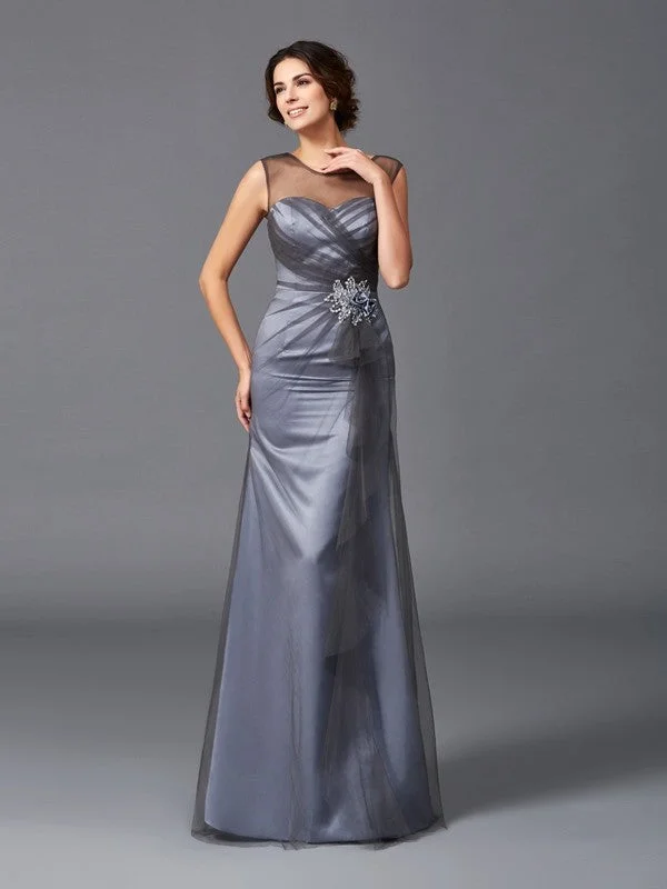 Sheath/Column Scoop Beading Sleeveless Long Net Mother of the Bride Dresses TPP0007301 Sheath/Column Scoop Beading Sleeveless Long Net Mother of the Bride Dresses TPP0007301