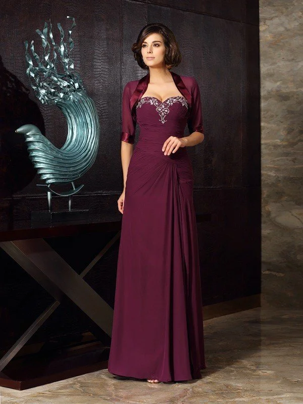 Sheath/Column Sweetheart Beading Sleeveless Long Chiffon Mother of the Bride Dresses TPP0007291 Sheath/Column Sweetheart Beading Sleeveless Long Chiffon Mother of the Bride Dresses TPP0007291