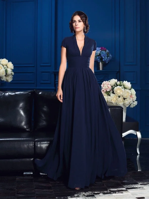 A-Line/Princess V-neck Applique Short Sleeves Long Chiffon Mother of the Bride Dresses TPP0007094 A-Line/Princess V-neck Applique Short Sleeves Long Chiffon Mother of the Bride Dresses TPP0007094