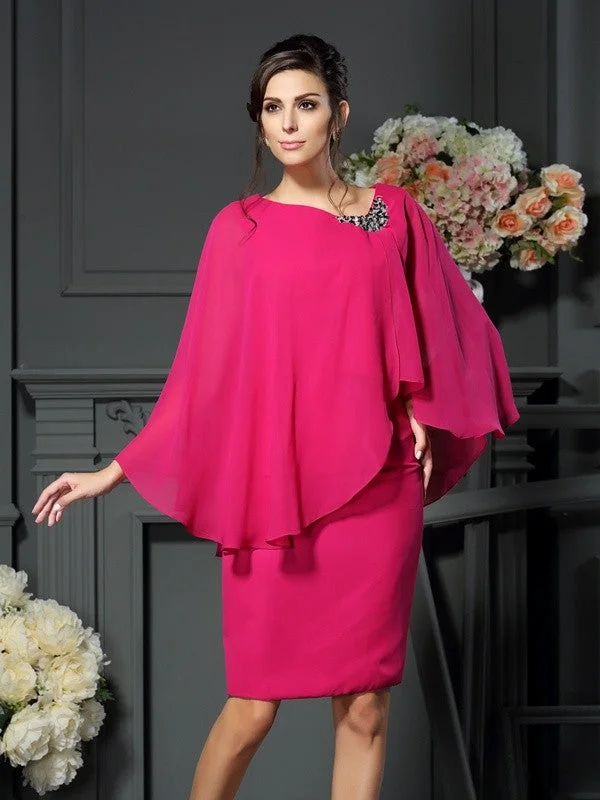 Sheath/Column Scoop Beading Sleeveless Short Chiffon Mother of the Bride Dresses TPP0007162 Sheath/Column Scoop Beading Sleeveless Short Chiffon Mother of the Bride Dresses TPP0007162