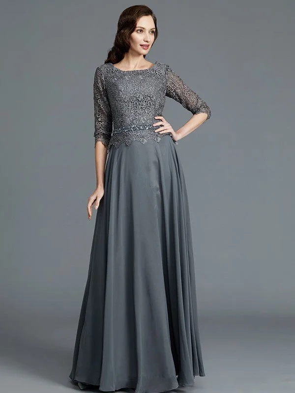 A-Line/Princess Scoop 1/2 Sleeves Chiffon Floor-Length Mother of the Bride Dresses TPP0007217 A-Line/Princess Scoop 1/2 Sleeves Chiffon Floor-Length Mother of the Bride Dresses TPP0007217