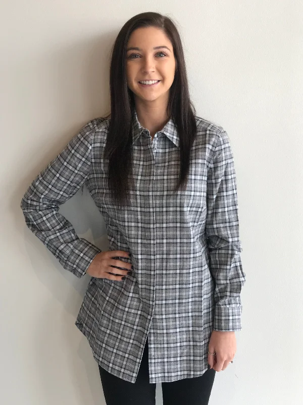 Tyler Boe Paddington Plaid Gray Dress Blue