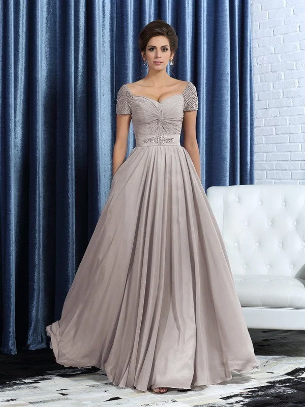 A-Line/Princess Sweetheart Beading Short Sleeves Long Chiffon Mother of the Bride Dresses TPP0007093 A-Line/Princess Sweetheart Beading Short Sleeves Long Chiffon Mother of the Bride Dresses TPP0007093