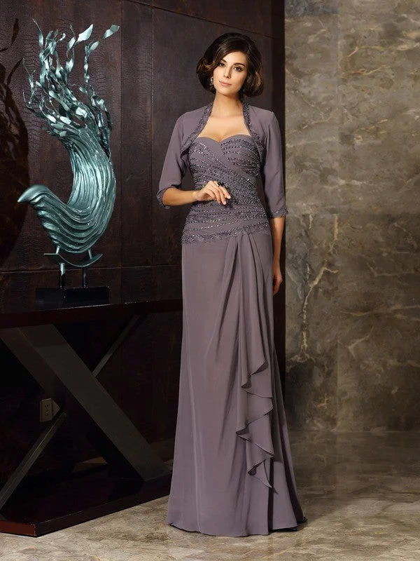 Sheath/Column Sweetheart Beading Applique Sleeveless Long Chiffon Mother of the Bride Dresses TPP0007215 Sheath/Column Sweetheart Beading Applique Sleeveless Long Chiffon Mother of the Bride Dresses TPP0007215