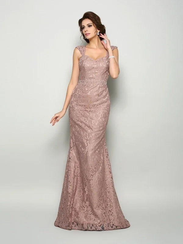 Trumpet/Mermaid Straps Lace Sleeveless Long Satin Mother of the Bride Dresses TPP0007049 Trumpet/Mermaid Straps Lace Sleeveless Long Satin Mother of the Bride Dresses TPP0007049