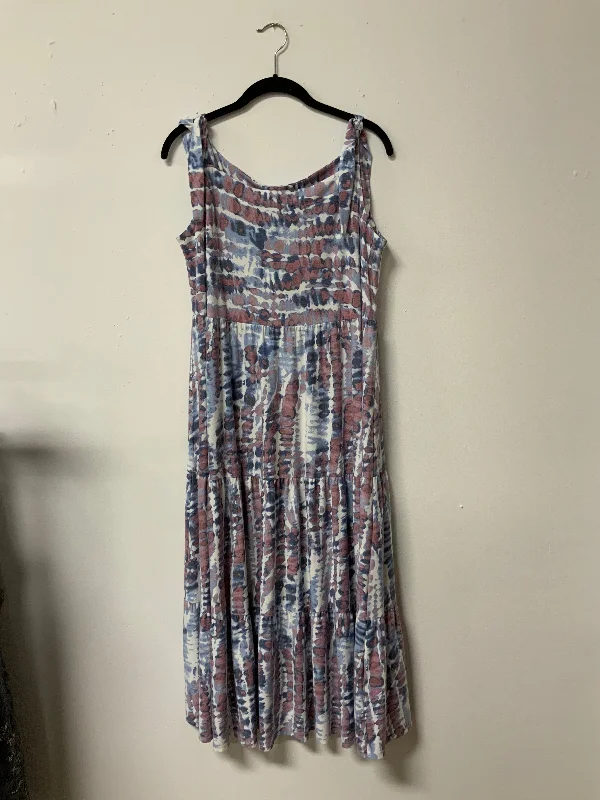 Pure (L) blue mauve tie strap dress