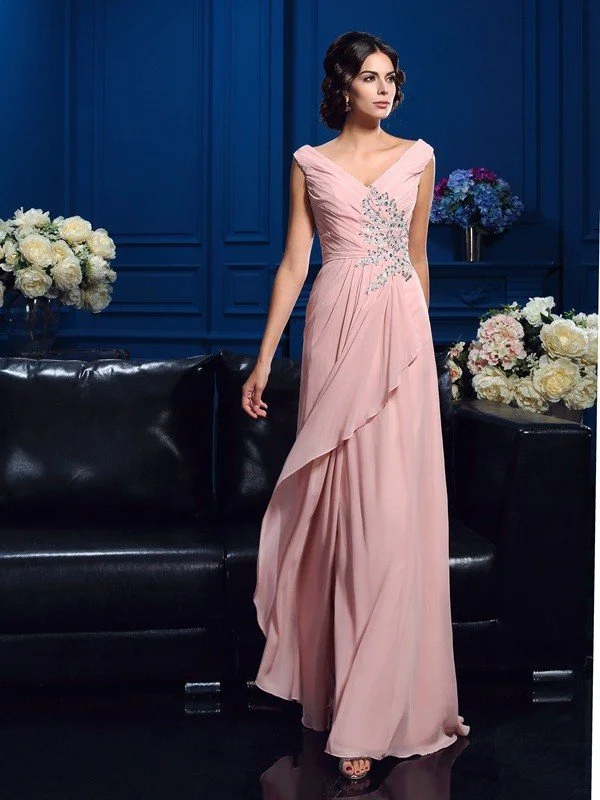 A-Line/Princess V-neck Beading Sleeveless Long Chiffon Mother of the Bride Dresses TPP0007097 A-Line/Princess V-neck Beading Sleeveless Long Chiffon Mother of the Bride Dresses TPP0007097