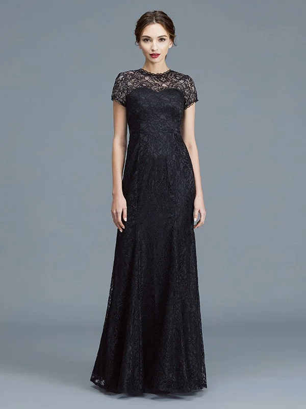 Trumpet/Mermaid Scoop Short Sleeves Lace Floor-Length Mother of the Bride Dresses TPP0007311 Trumpet/Mermaid Scoop Short Sleeves Lace Floor-Length Mother of the Bride Dresses TPP0007311