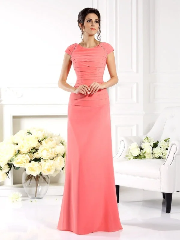 A-Line/Princess Bateau Short Sleeves Long Chiffon Mother of the Bride Dresses TPP0007146 A-Line/Princess Bateau Short Sleeves Long Chiffon Mother of the Bride Dresses TPP0007146