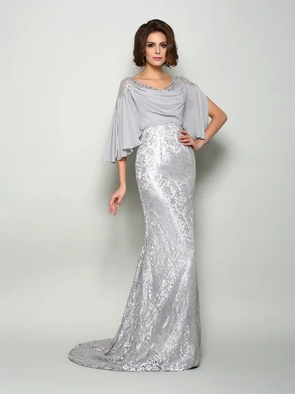 Trumpet/Mermaid Scoop Lace 1/2 Sleeves Long Chiffon Mother of the Bride Dresses TPP0007107 Trumpet/Mermaid Scoop Lace 1/2 Sleeves Long Chiffon Mother of the Bride Dresses TPP0007107