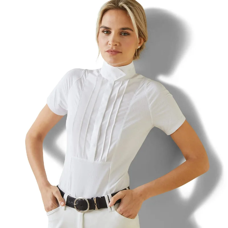 Ariat luxe show shirt for ladies short sleeves Elegant Draped Short Shirt