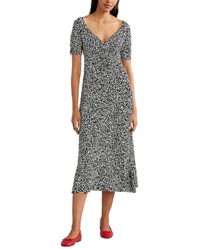 Boden Ruched Front Jersey Midi Dress Elegant Satin Button Midi Dress