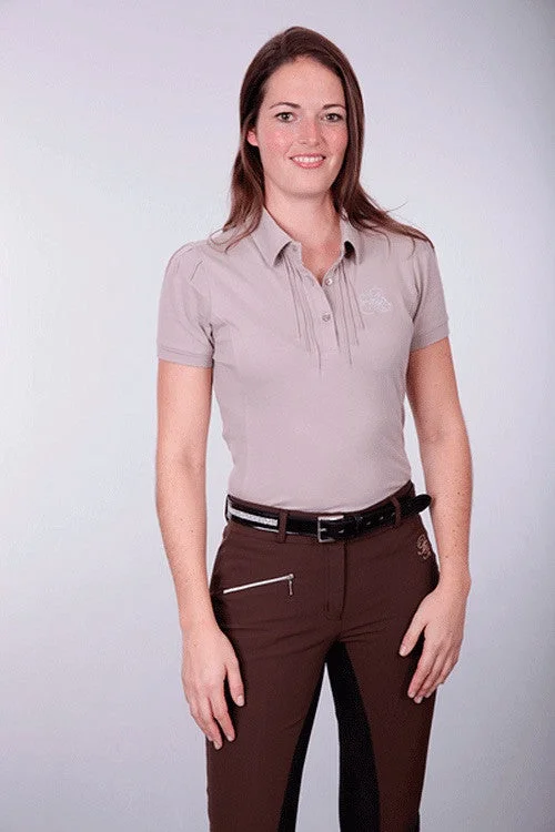 BR Ethiopie Fancy Poloshirt S/S - Ladies (CLEARANCE) REG. PRICE 65.00 Comfortable Knit Short Shirt