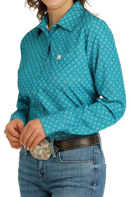 Cinch Women's Teal Arena Flex Floral Geo Print Long Sleeve Button Down Western Shirt Image Relaxed Short Sleeve Tee Cinch Women's Teal Arena Flex Floral Geo Print Long Sleeve Button Down Western Shirt Image Relaxed Short Sleeve Tee