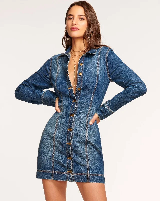 Gracelyn Denim Mini Dress Stylish Spaghetti Strap Mini Dress