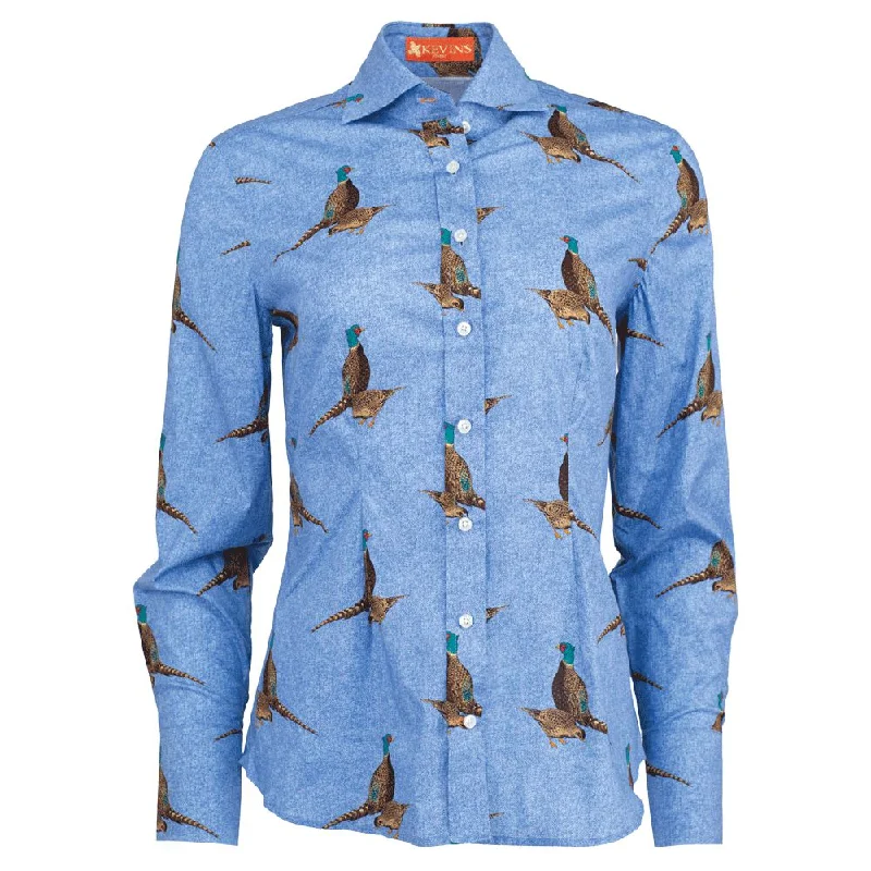 Kevin's Finest Ladies Pheasant Shirt Casual Short Sleeve Top