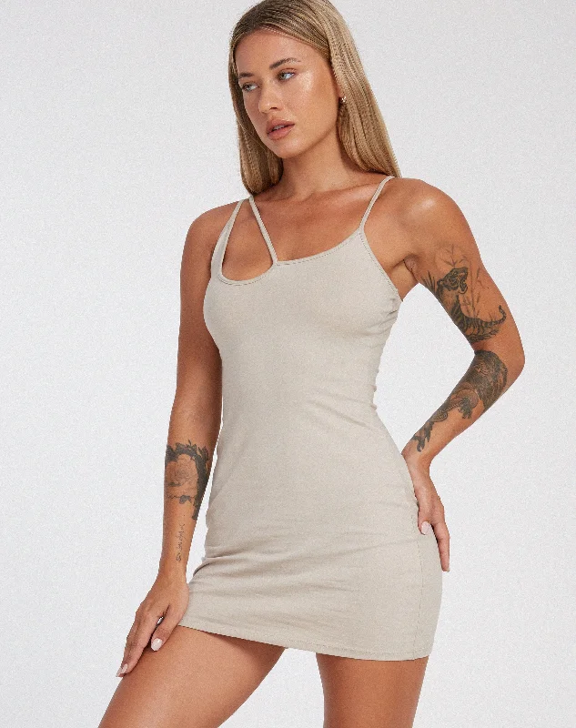 Rebecca Mini Dress in Coconut Milk Comfortable Off-Shoulder Mini Dress