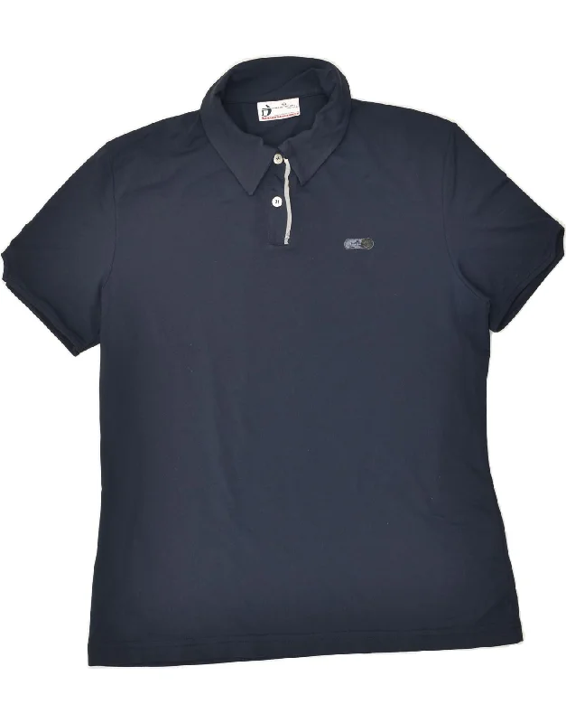 SERGIO TACCHINI Womens Polo Shirt UK 14 Large Navy Blue Cotton Soft Cotton Short Tee SERGIO TACCHINI Womens Polo Shirt UK 14 Large Navy Blue Cotton Soft Cotton Short Tee