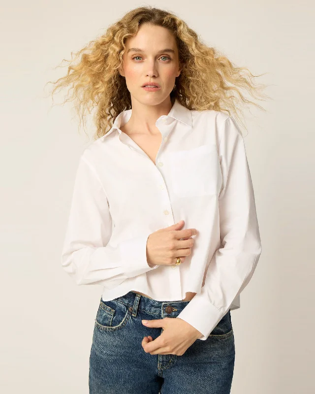 Coco Cropped Shirt Chic Silk Short Sleeve Shirt