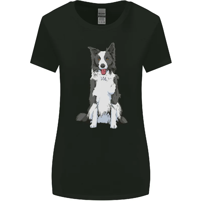 A Border Collie Womens Wider Cut T-Shirt Elegant Classic Vintage